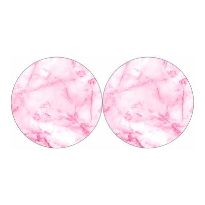 White Pink Marble Print Car Coasters