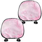 White Pink Marble Print Car Headrest Covers
