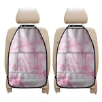 White Pink Marble Print Car Seat Organizers