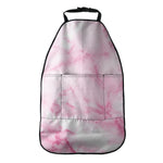 White Pink Marble Print Car Seat Organizers