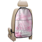 White Pink Marble Print Car Seat Organizers