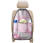 White Pink Marble Print Car Seat Organizers