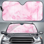 White Pink Marble Print Car Sun Shade GearFrost