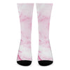 White Pink Marble Print Crew Socks