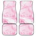 White Pink Marble Print Front and Back Car Floor Mats