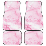 White Pink Marble Print Front and Back Car Floor Mats
