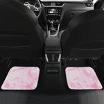 White Pink Marble Print Front and Back Car Floor Mats