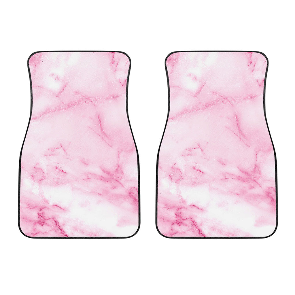 White Pink Marble Print Front Car Floor Mats