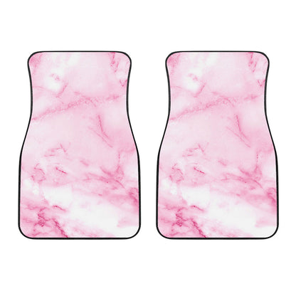 White Pink Marble Print Front Car Floor Mats