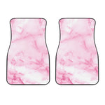 White Pink Marble Print Front Car Floor Mats