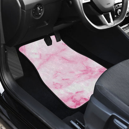 White Pink Marble Print Front Car Floor Mats