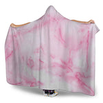 White Pink Marble Print Hooded Blanket