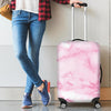 White Pink Marble Print Luggage Cover GearFrost