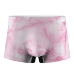 White Pink Marble Print Men's Boxer Briefs