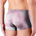 White Pink Marble Print Men's Boxer Briefs