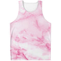 White Pink Marble Print Men's Tank Top