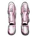 White Pink Marble Print Muay Thai Shin Guards