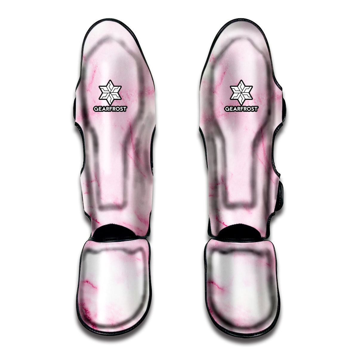 White Pink Marble Print Muay Thai Shin Guard