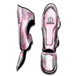 White Pink Marble Print Muay Thai Shin Guard