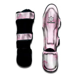 White Pink Marble Print Muay Thai Shin Guard