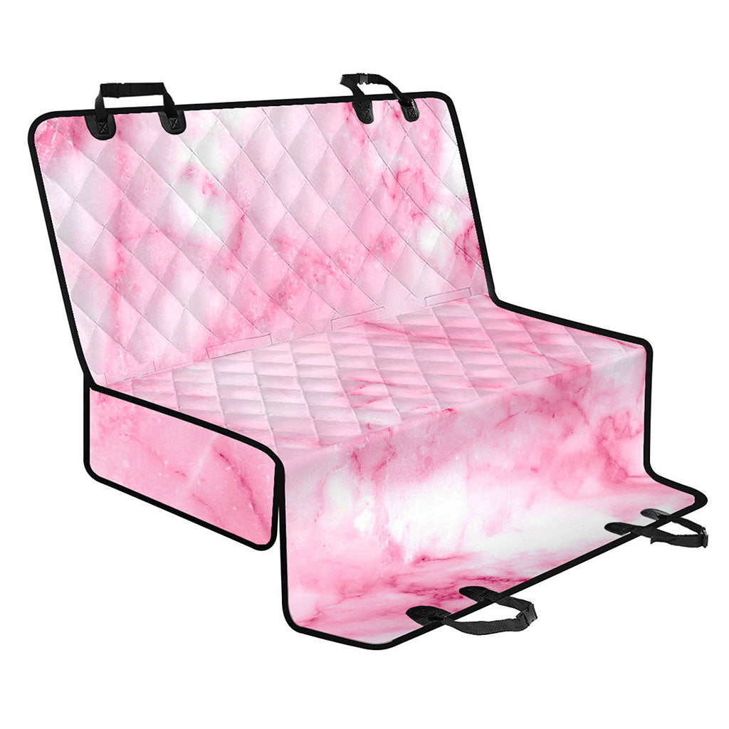 White Pink Marble Print Pet Car Back Seat Cover