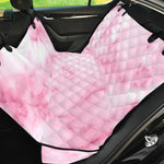 White Pink Marble Print Pet Car Back Seat Cover