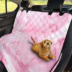 White Pink Marble Print Pet Car Back Seat Cover