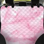 White Pink Marble Print Pet Car Back Seat Cover