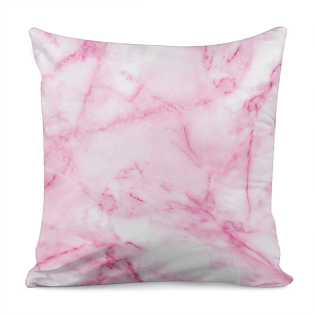 White Pink Marble Print Pillow Cover