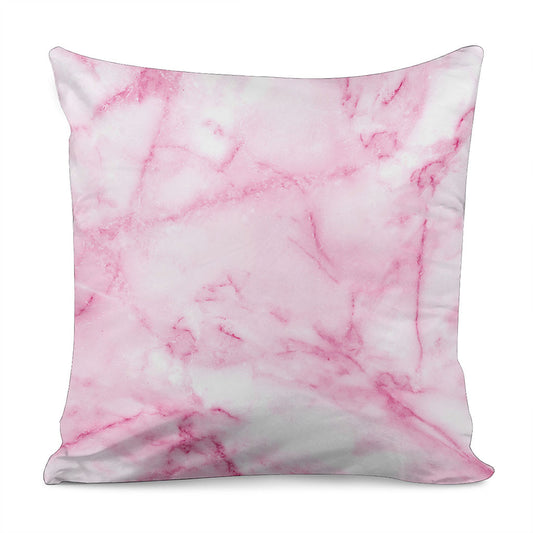 White Pink Marble Print Pillow Cover