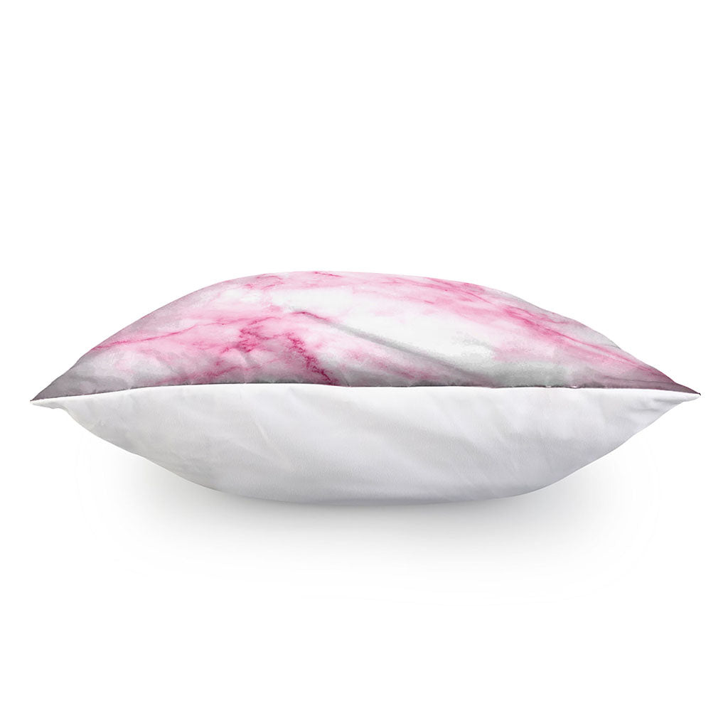 White Pink Marble Print Pillow Cover
