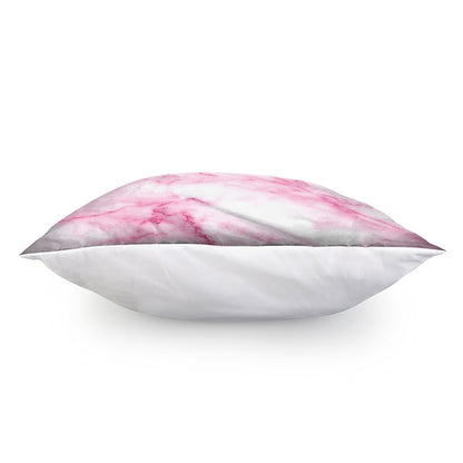White Pink Marble Print Pillow Cover