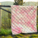White Pink Marble Print Quilt