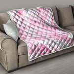 White Pink Marble Print Quilt
