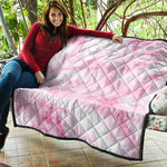 White Pink Marble Print Quilt