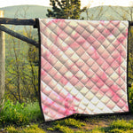 White Pink Marble Print Quilt
