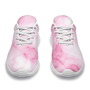 White Pink Marble Print Sport Shoes GearFrost