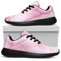 White Pink Marble Print Walking Shoes