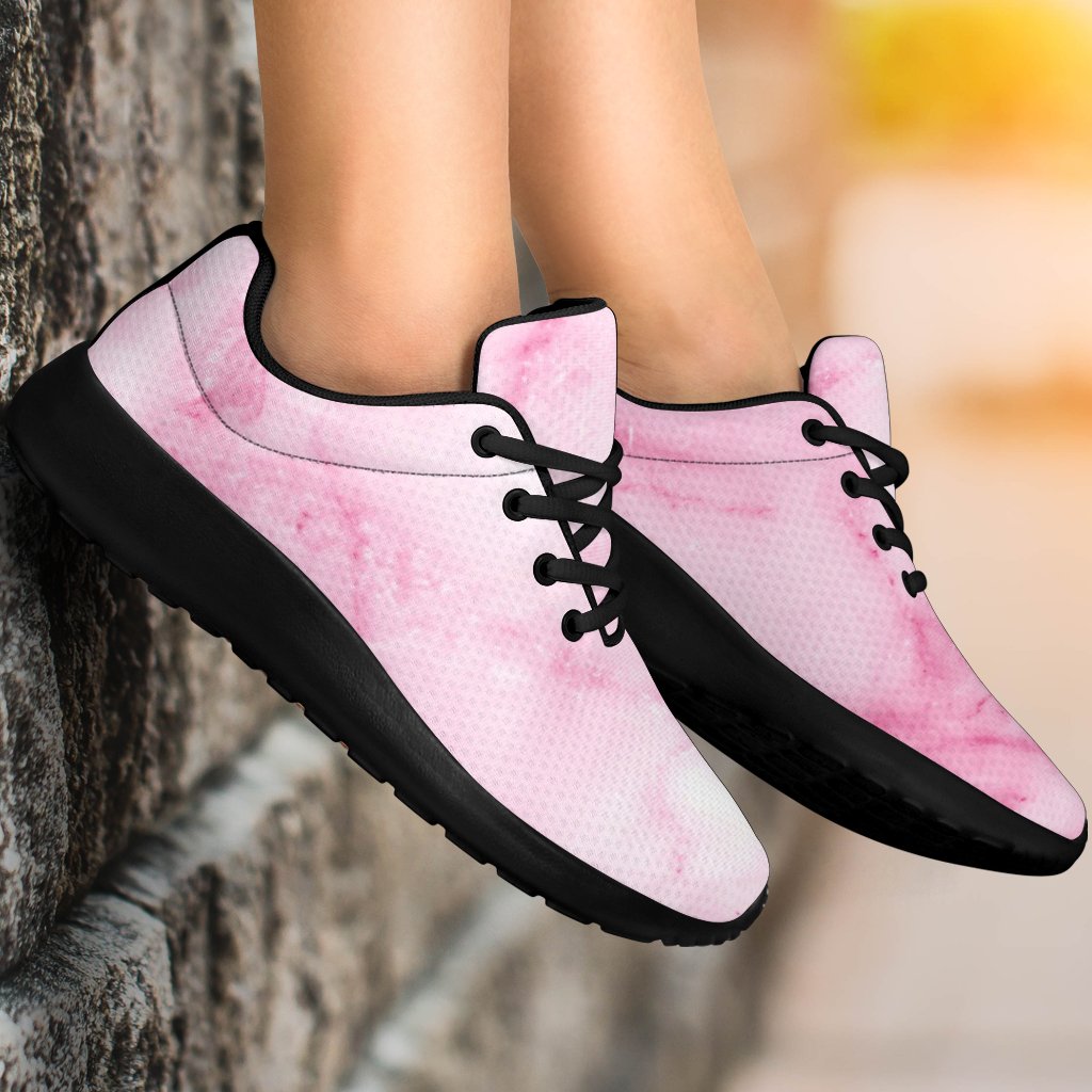 White Pink Marble Print Sport Shoes GearFrost