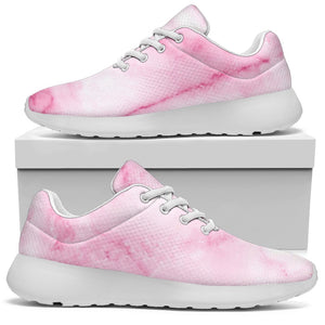 White Pink Marble Print Sport Shoes GearFrost