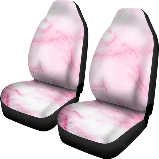 White Pink Marble Print Universal Fit Car Seat Covers