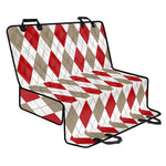 White Red And Beige Argyle Pattern Print Pet Car Back Seat Cover