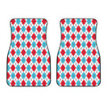 White Red And Blue Argyle Pattern Print Front Car Floor Mats
