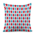 White Red And Blue Argyle Pattern Print Pillow Cover