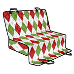 White Red And Green Argyle Pattern Print Pet Car Back Seat Cover