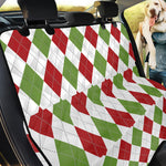 White Red And Green Argyle Pattern Print Pet Car Back Seat Cover
