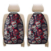 White Red Sugar Skull Pattern Print Car Seat Organizers