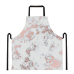 White Rose Gold Marble Print Apron