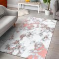 White Rose Gold Marble Print Floor Mat