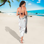 White Rose Gold Marble Print Beach Sarong Wrap